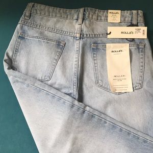 ROLLA’S Australia Jeans. Tags on, never worn. Mid-high rise slim jean, size 28.